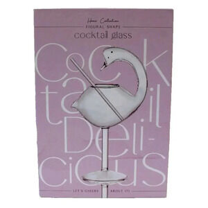 New Swan Shaped Cocktail Glass 10oz Bird Drinking Glass Set Gift